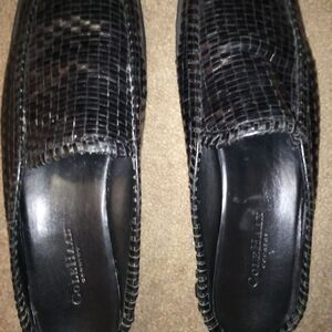 Cole Haan Country Black Textured Leather Ladies Slip-Ons/Slides